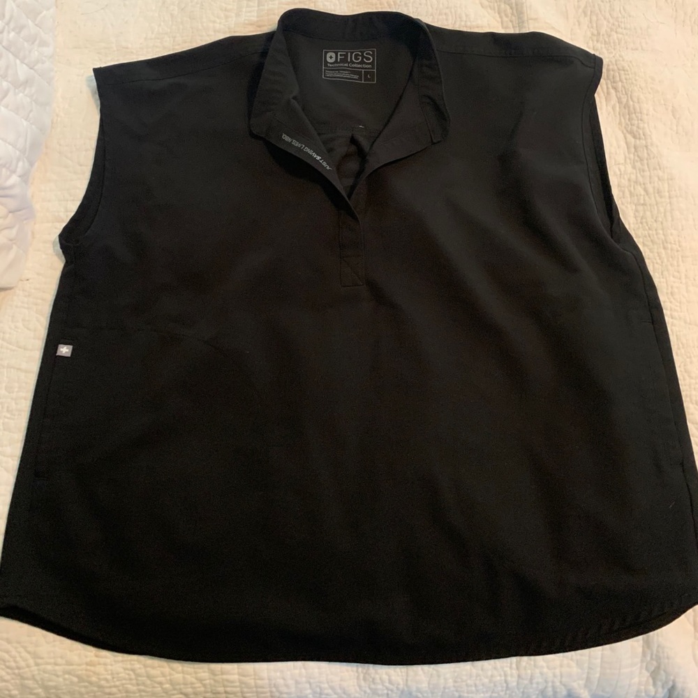 FIGS Black Rafaela Scrub Top